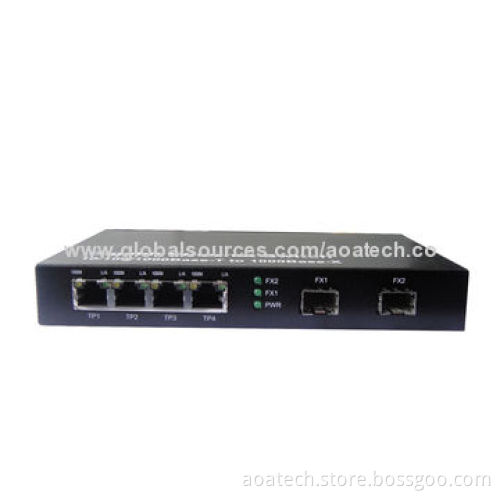 Optical Media Converter with Four 10/100/1,000M UTP RJ45 Ports and 21,000M SFP Socket